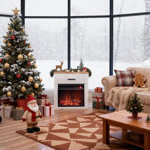 HOMAVO 14 in white side table electric fireplace - image 1