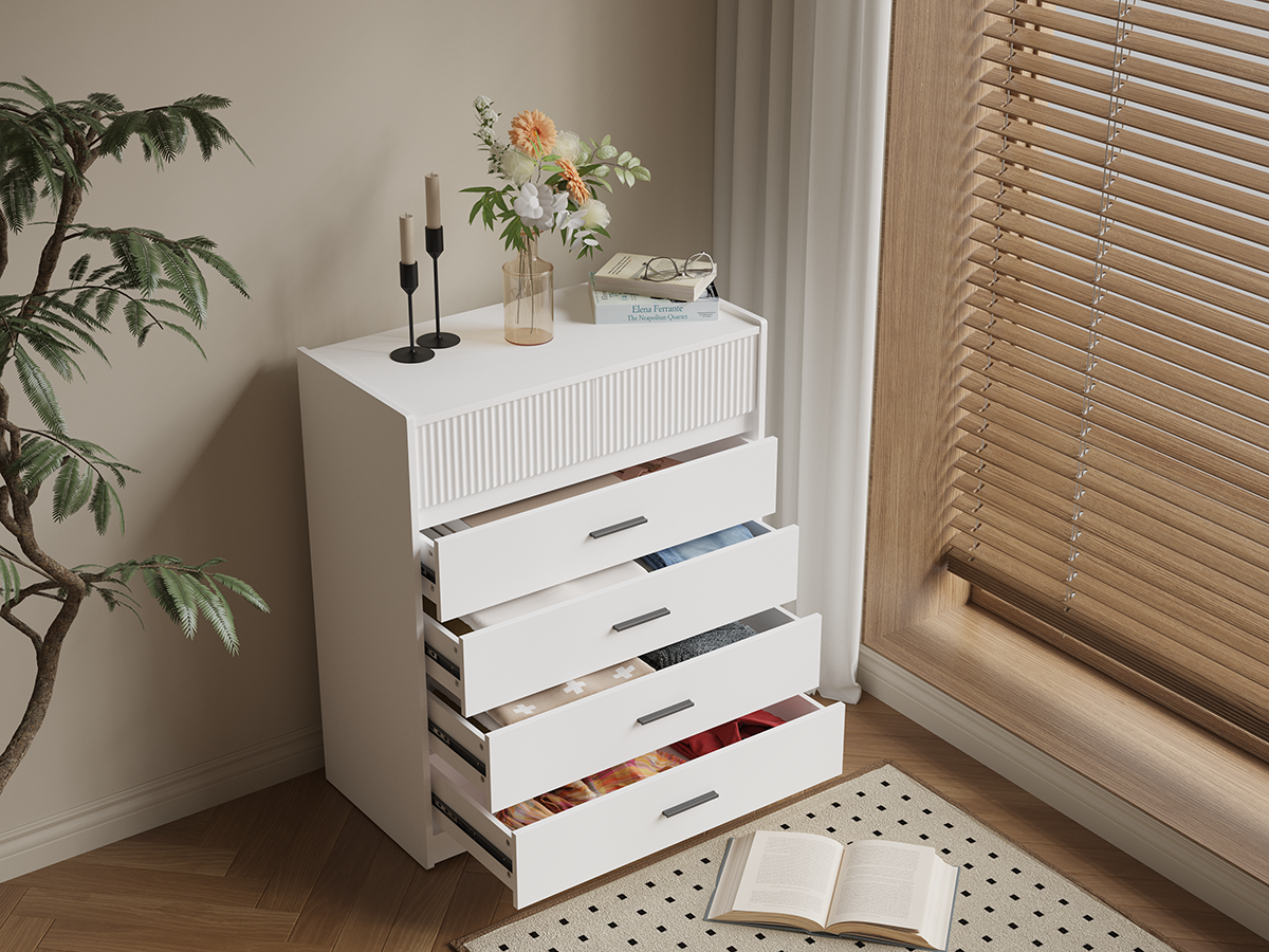 HOMAVO Dresser 74×90 cm – Modern Storage Cabinet with 6 Spacious Drawers and Easy-Clean Surface