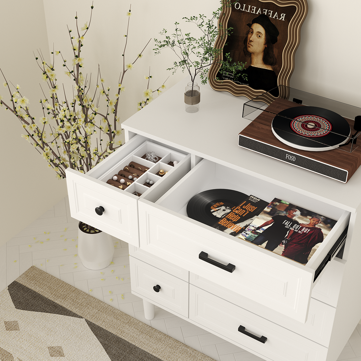 HOMAVO Modern Dresser 74×90 cm – 8 Spacious Drawers Storage Cabinet with Durable Melamine Surface