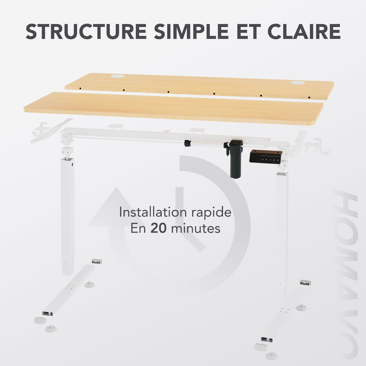 Essential Electric Standing Desk with Memory Presets, 70–115 cm