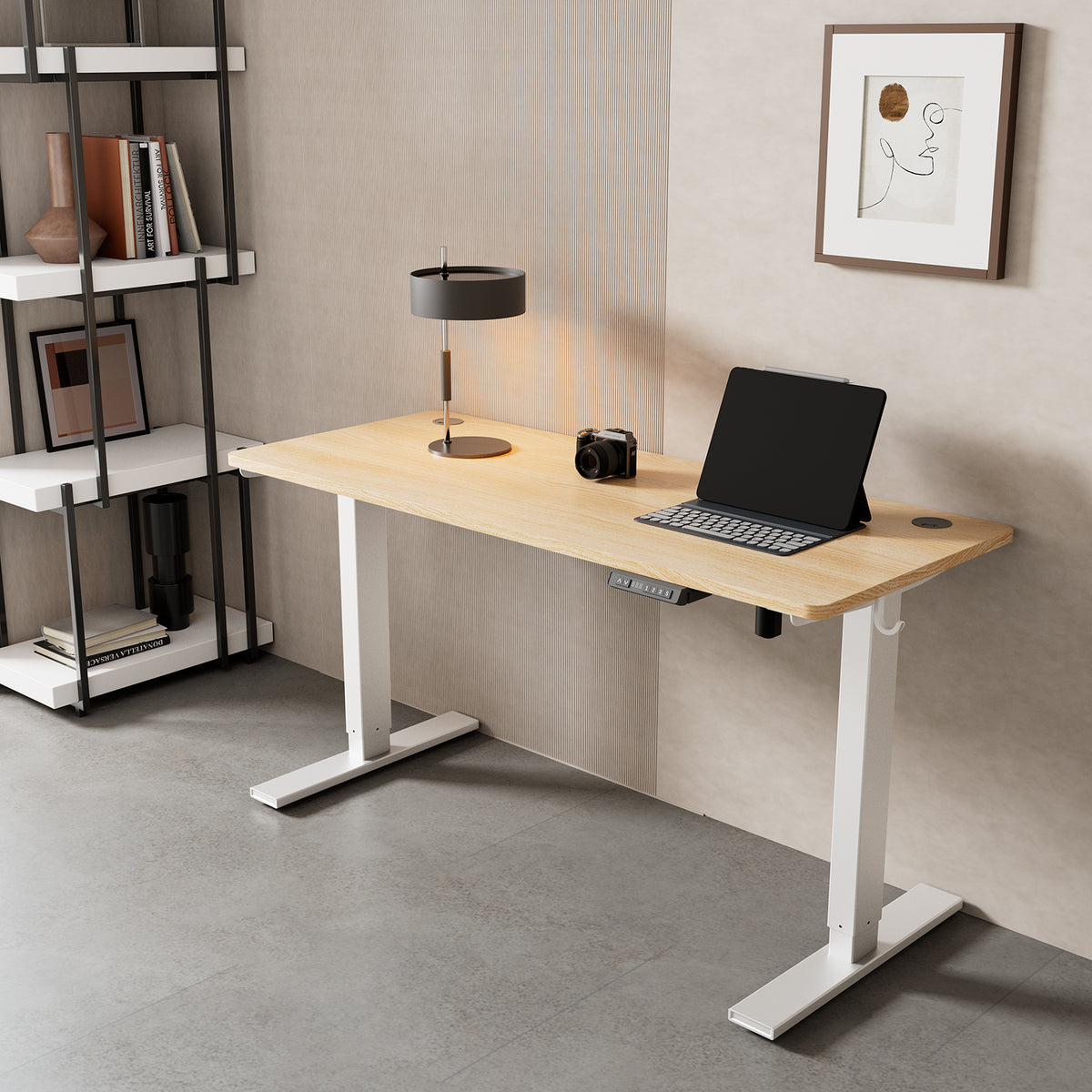 Plus Electric Standing Desk with USB-A & Type-C Charging, 70–117 cm