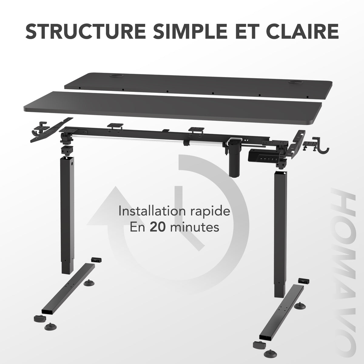Essential Electric Standing Desk with Memory Presets, 70–115 cm