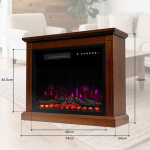 HOMAVO 23 in dark brown cabinet electric fireplace - image 1