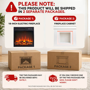 HOMAVO 18 in white LED mantel electric fireplace - image 3