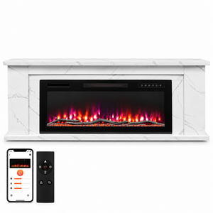 HOMAVO 50 in white app cabinet electric fireplace - image 2