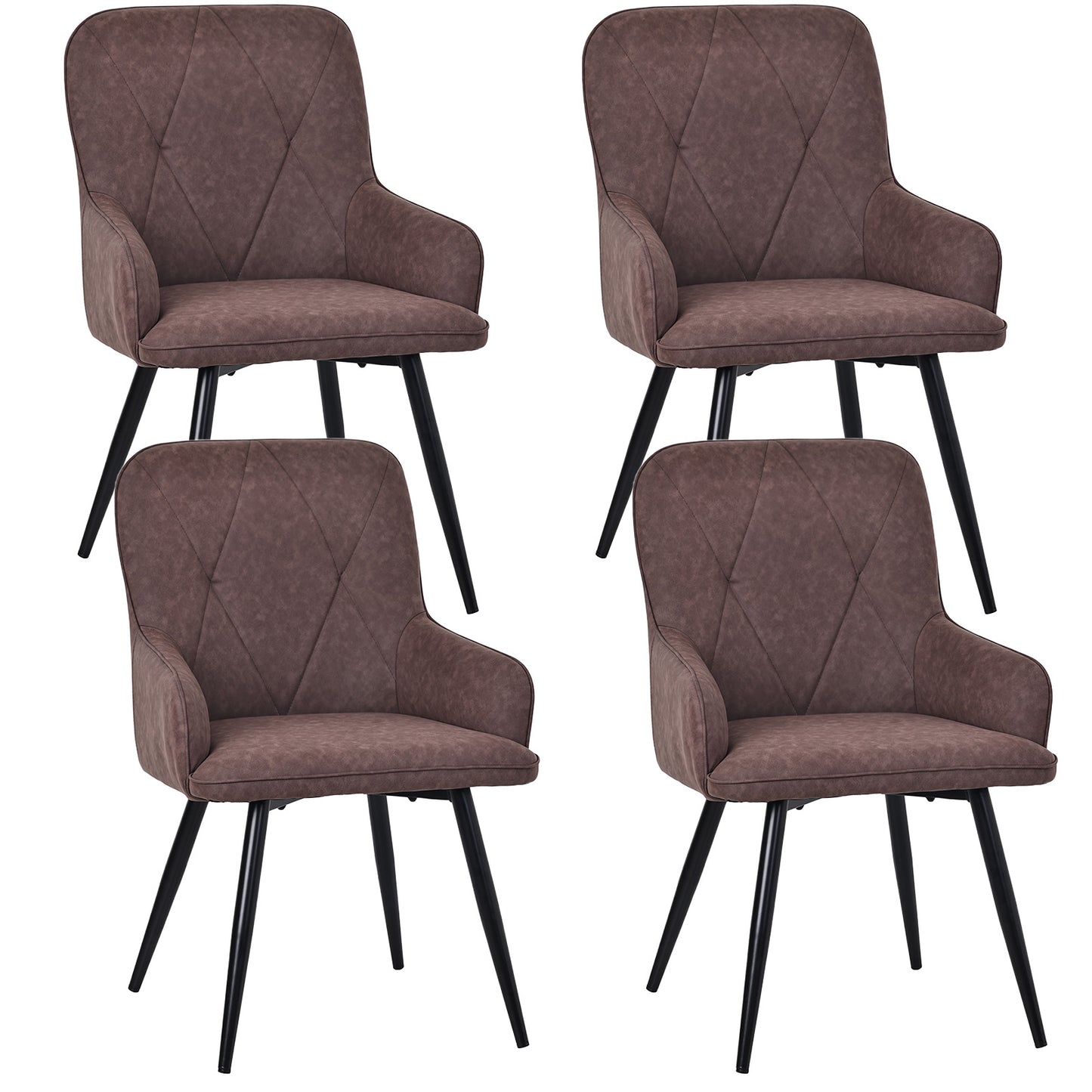 HOMAVO Set of 2 Modern Dining, Living Room & Office Chairs – Ergonomic & Durable Seating