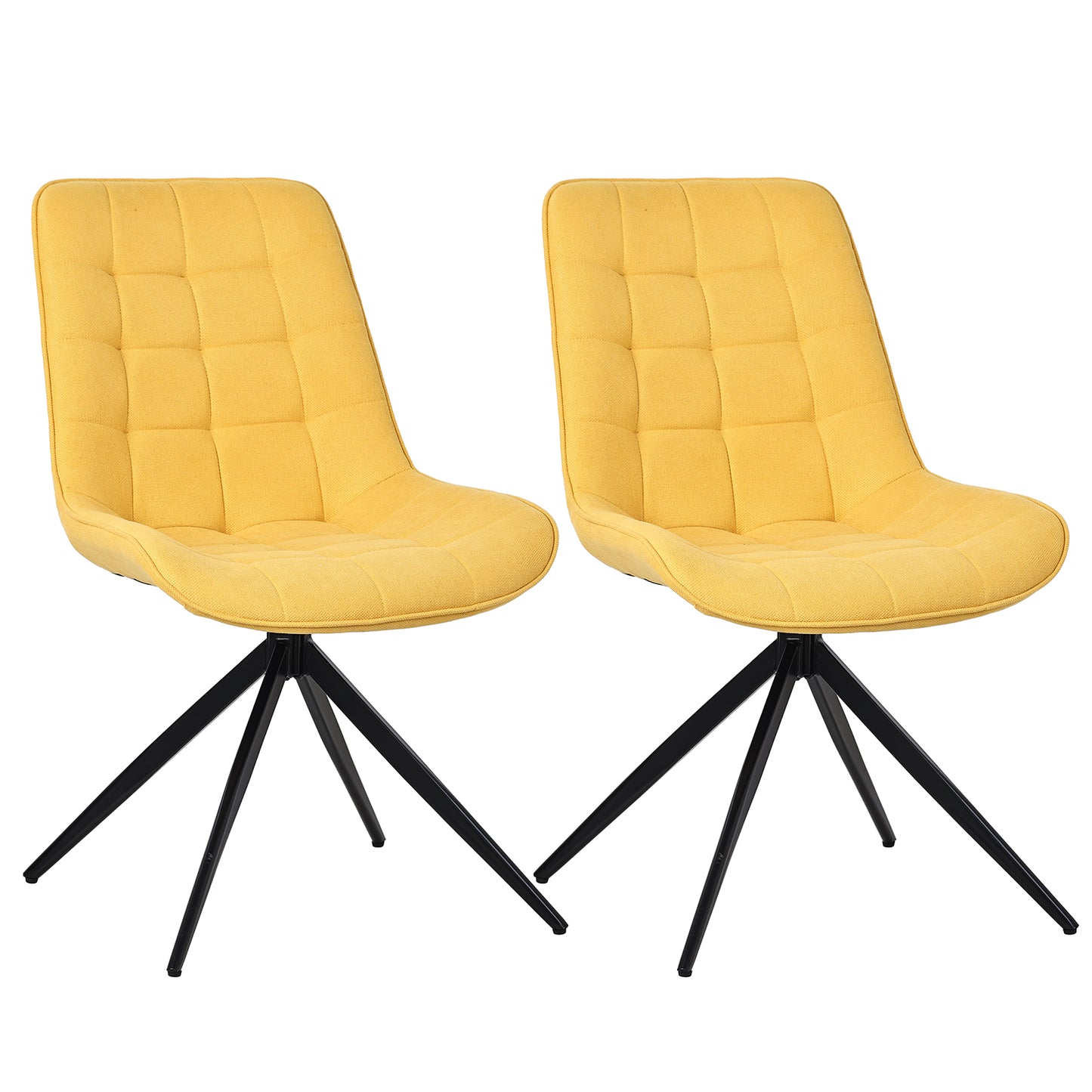 HOMAVO Set of 2 Modern Ergonomic Dining & Office Chairs – Comfortable 360° Swivel Chairs