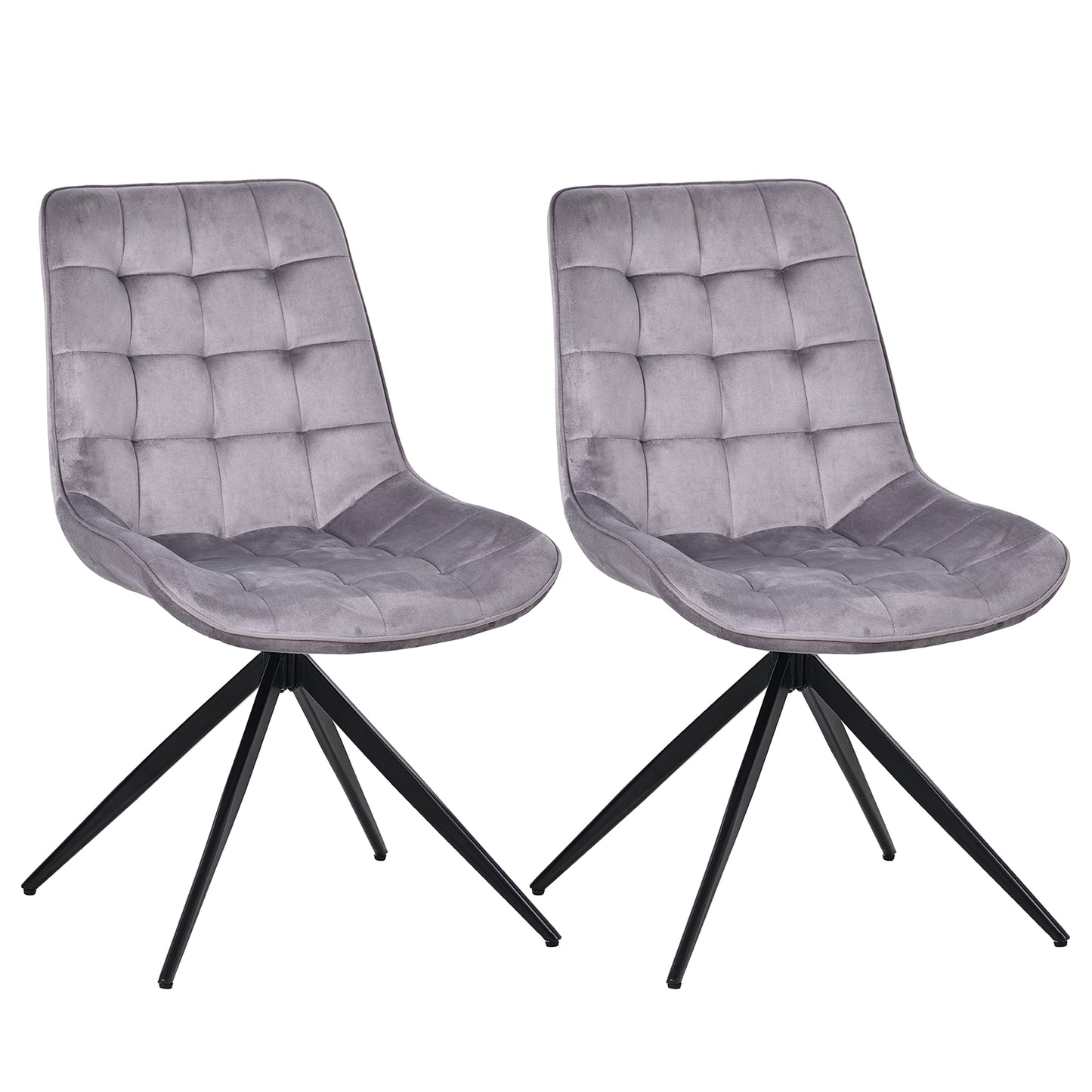 HOMAVO Set of 2 Modern Ergonomic Dining & Office Chairs – Comfortable 360° Swivel Chairs