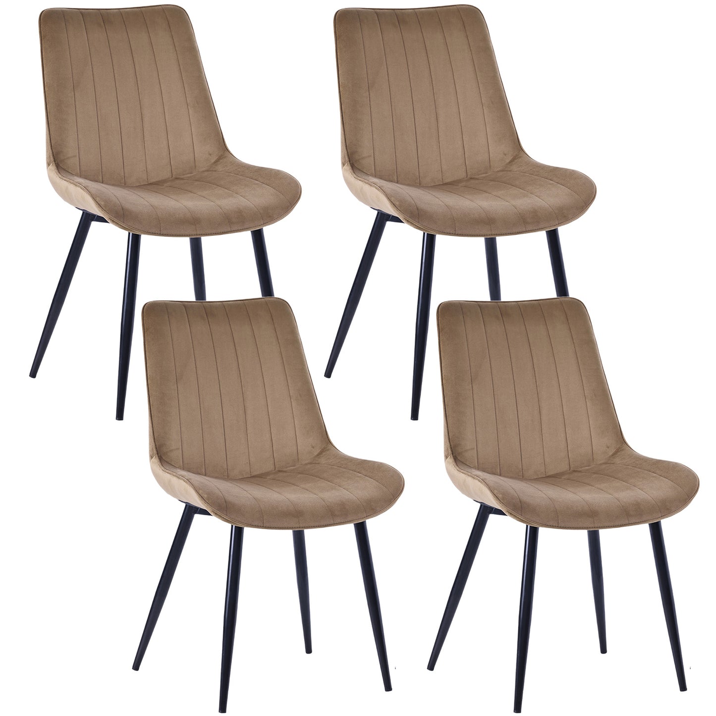 HOMAVO Set of 2 Modern Dining Chairs – Ergonomic Upholstered Chairs for Dining Room, Living Room, or Office (Seat 47×43 cm)