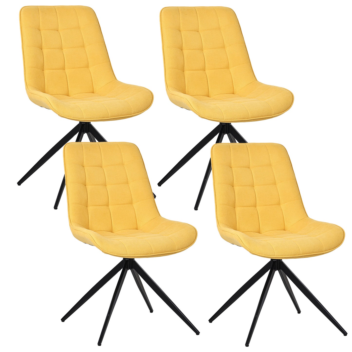 HOMAVO Set of 2 Modern Ergonomic Dining & Office Chairs – Comfortable 360° Swivel Chairs