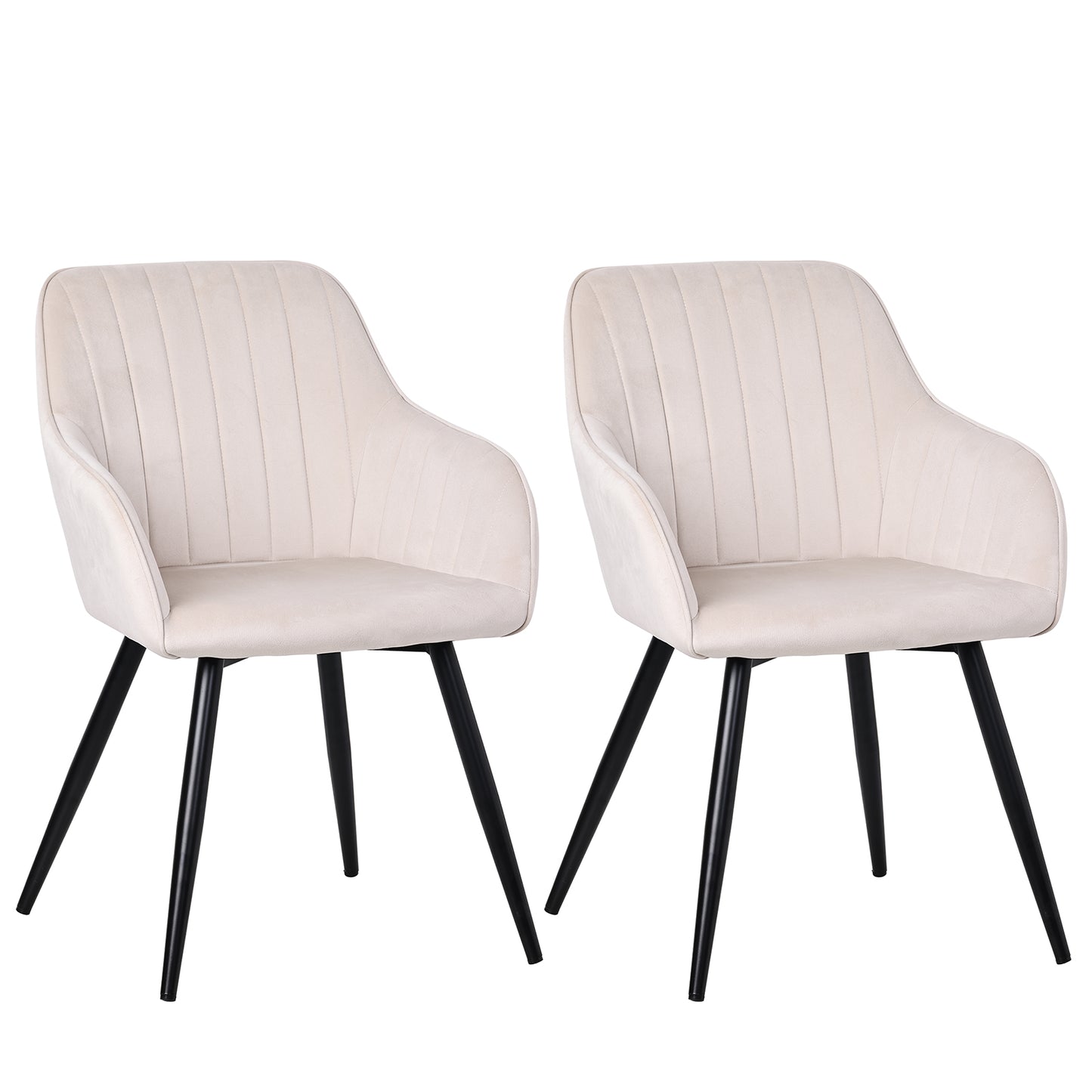 HOMAVO Set of 2 Modern Ergonomic Dining & Office Chairs – Comfortable Living Room Seating