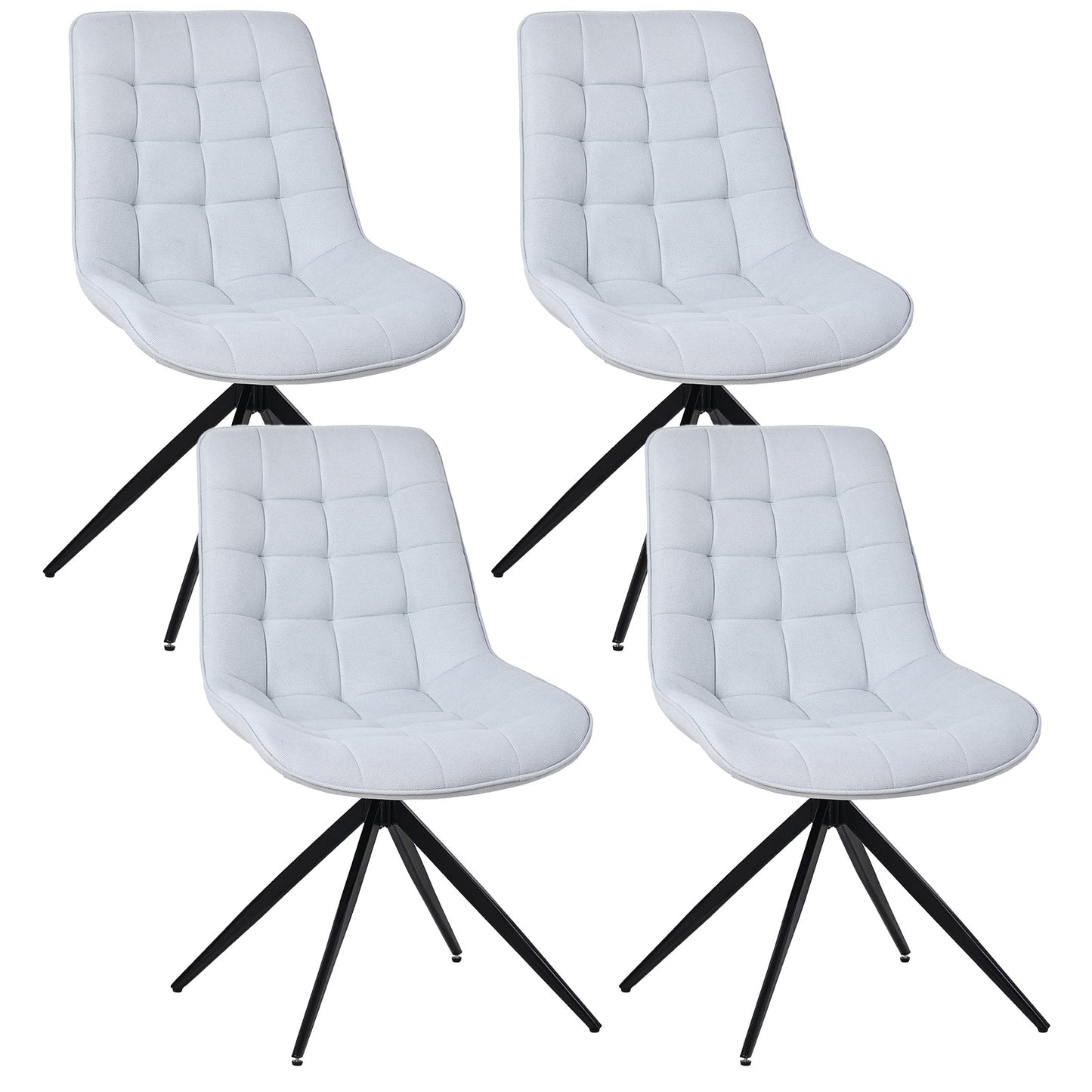 HOMAVO Set of 2 Modern Ergonomic Dining & Office Chairs – Comfortable 360° Swivel Chairs