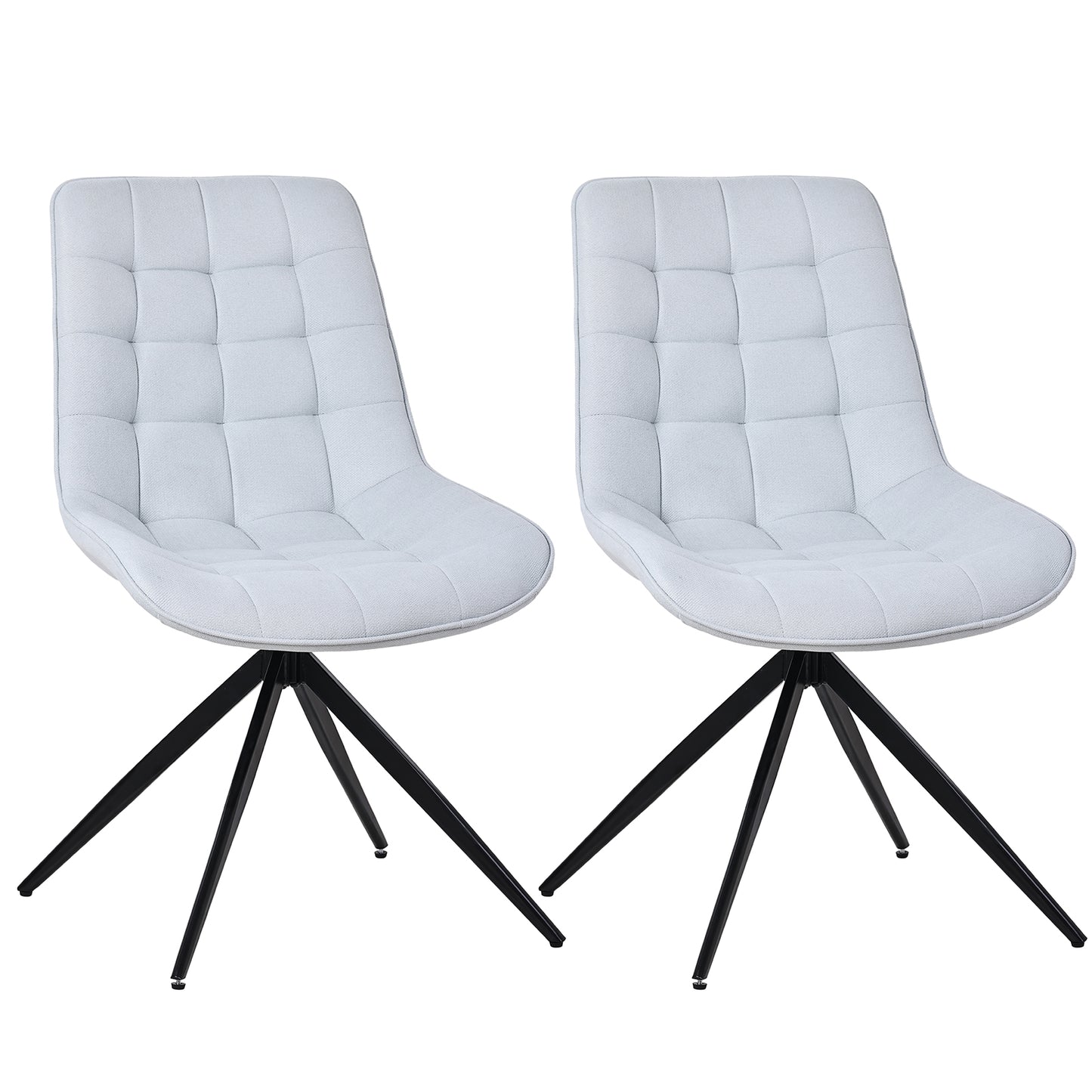 HOMAVO Set of 2 Modern Ergonomic Dining & Office Chairs – Comfortable 360° Swivel Chairs