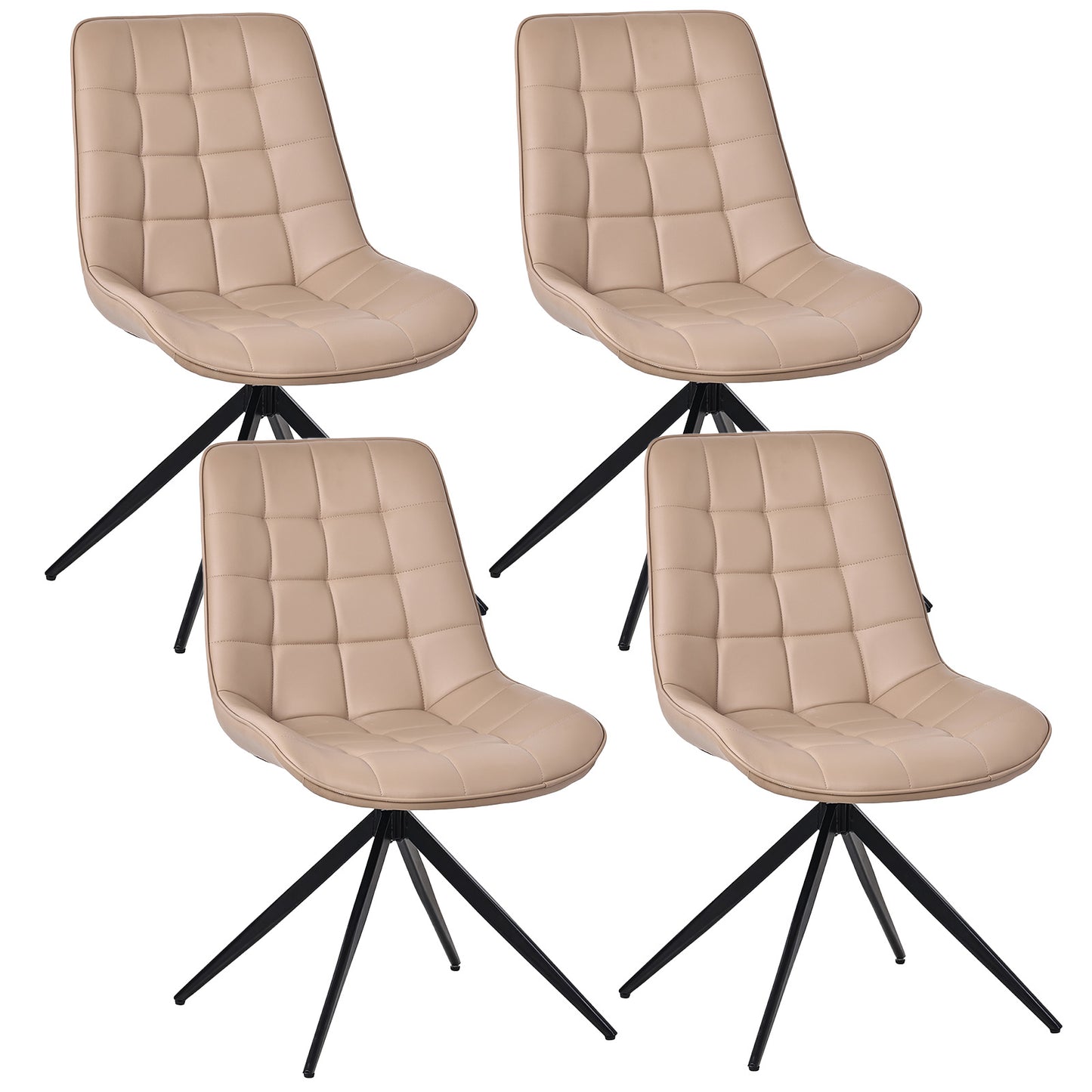 HOMAVO Set of 2 Modern Ergonomic Dining & Office Chairs – Comfortable 360° Swivel Chairs