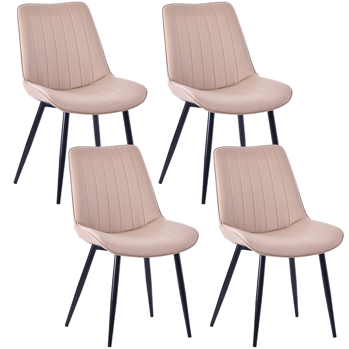 HOMAVO Set of 2 Modern Dining Chairs – Ergonomic Upholstered Chairs for Dining Room, Living Room, or Office (Seat 47×43 cm)