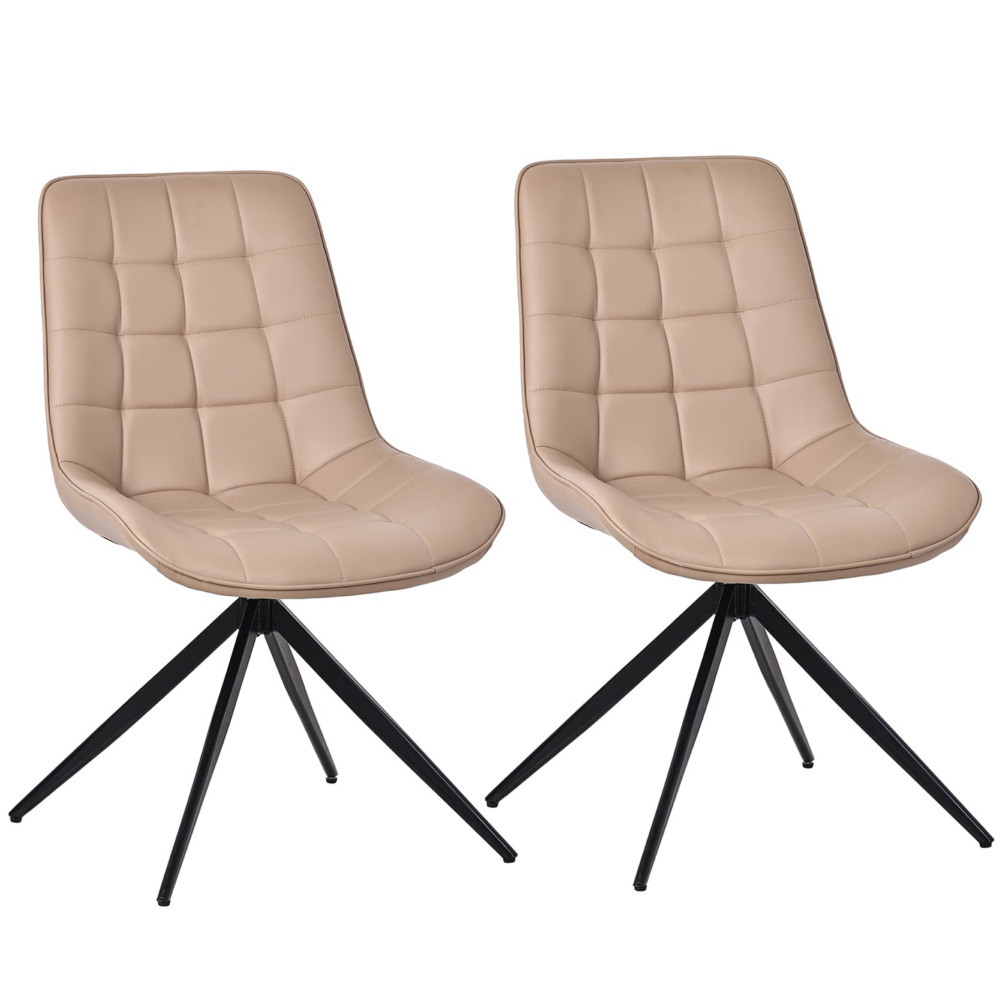 HOMAVO Set of 2 Modern Ergonomic Dining & Office Chairs – Comfortable 360° Swivel Chairs
