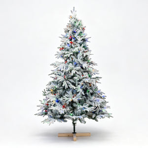 Snow-Flocked Artificial Christmas Trees