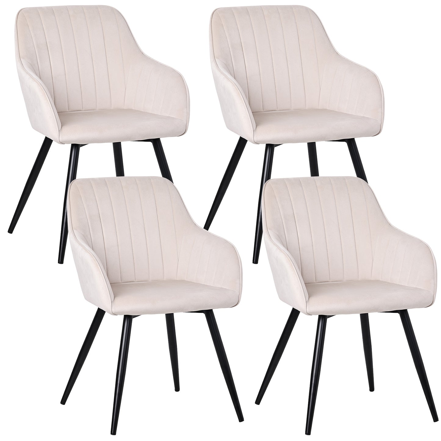 HOMAVO Set of 2 Modern Ergonomic Dining & Office Chairs – Comfortable Living Room Seating