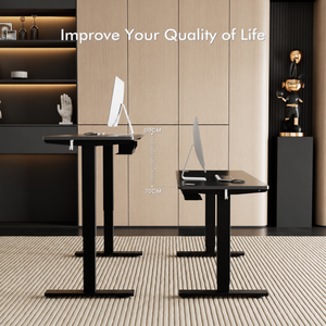 Plus Electric Standing Desk with USB-A & Type-C Charging, 70–117 cm