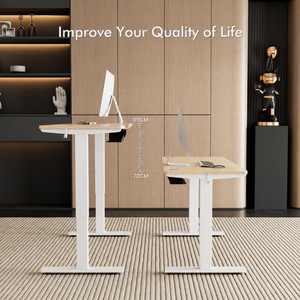 Plus Electric Standing Desk with USB-A & Type-C Charging, 70–117 cm