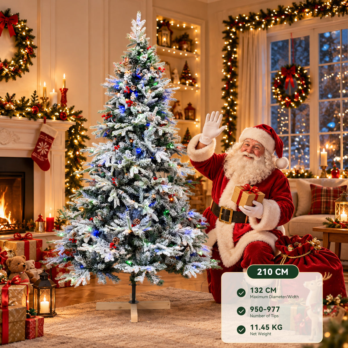 Snow-Flocked Artificial Christmas Trees