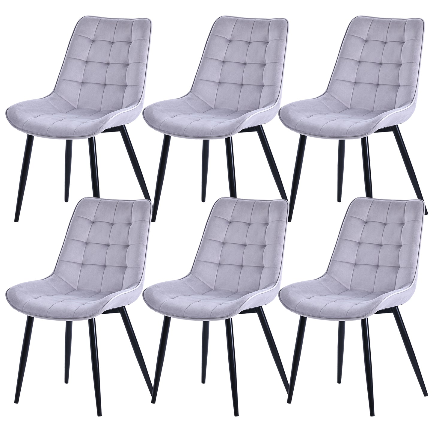 HOMAVO Set of 2 Modern Ergonomic Dining Chairs – Comfortable 47×43 cm Seat for Dining Room, Living Room & Office