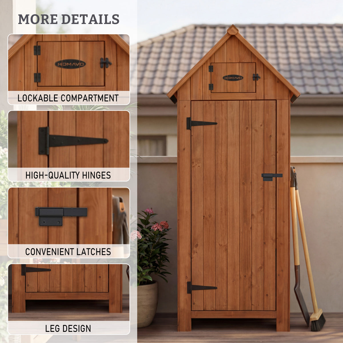 Wooden Garden Storage Cabinets & Log Store