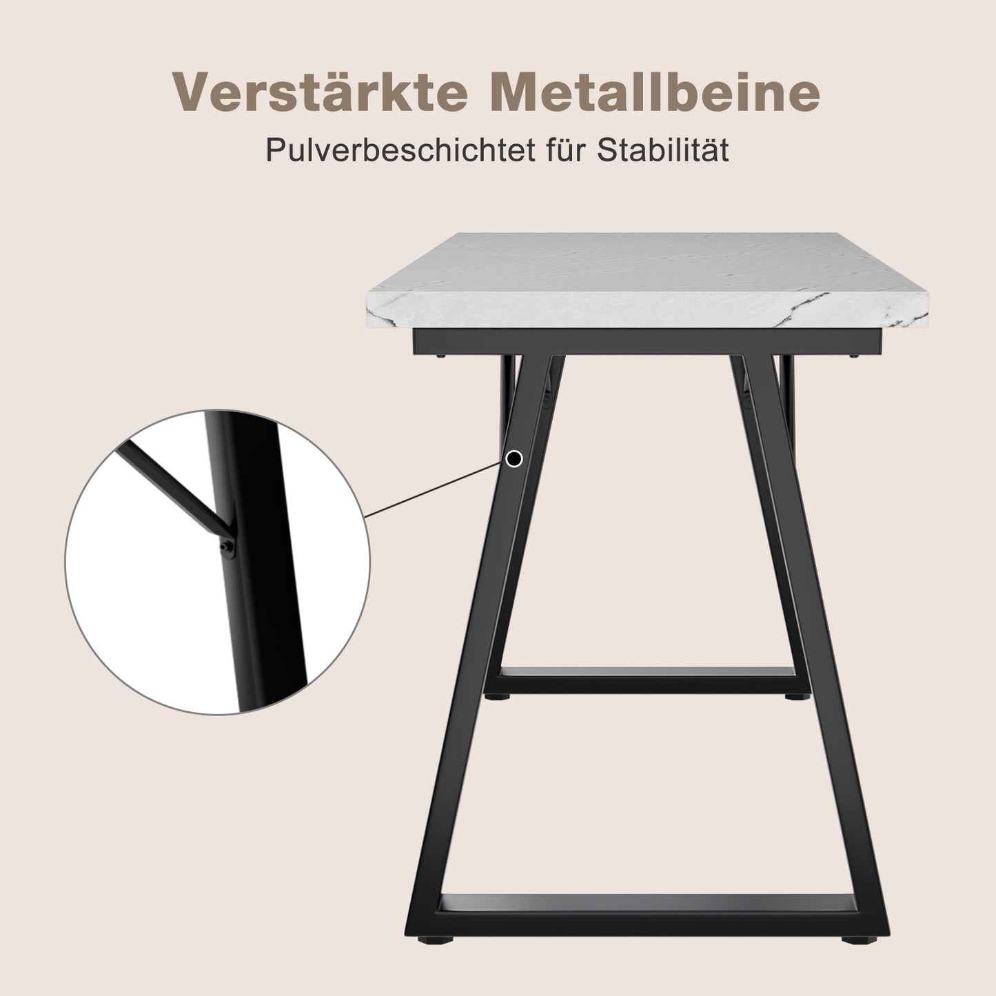 HOMAVO 5-Piece Dining Set – 4 Velvet/PU Chairs + 140cm Rectangular Table