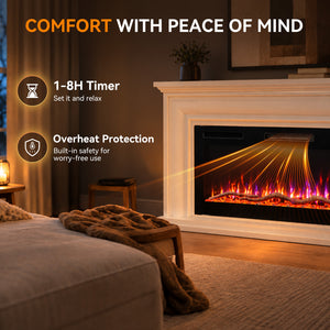 Electric Fireplace Cabinet with Remote Control — 14″ to 50″