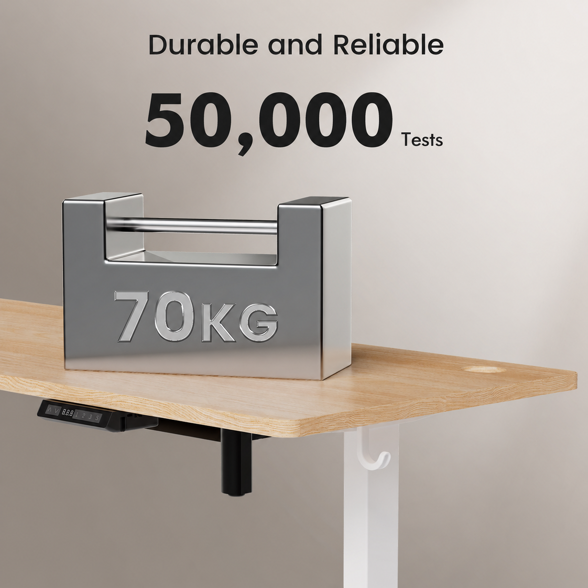 Plus Electric Standing Desk with USB-A & Type-C Charging, 70–117 cm