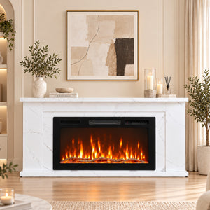 Electric Fireplace Cabinet with Remote Control — 14″ to 50″