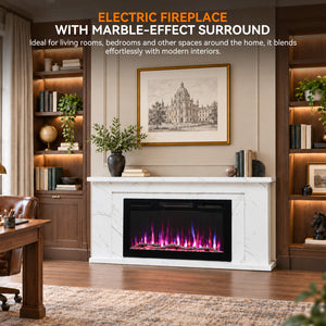 Electric Fireplace Cabinet with Remote Control — 14″ to 50″