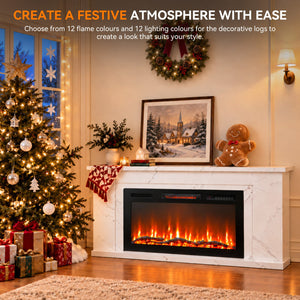 HOMAVO 36 in white app cabinet electric fireplace - image 5