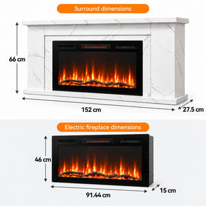 HOMAVO 36 in white app cabinet electric fireplace - image 10