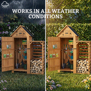 Wooden Garden Storage Cabinets & Log Store