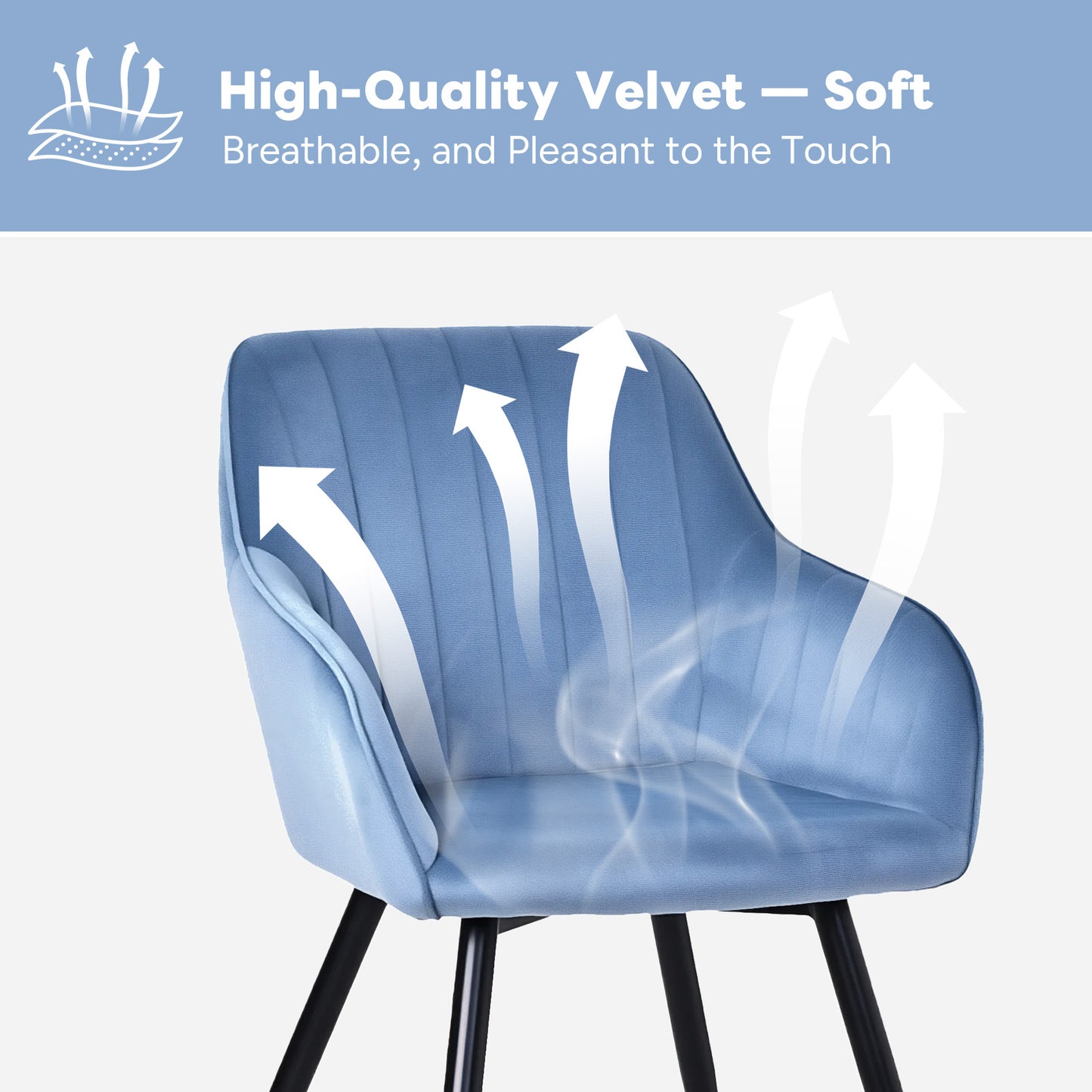 HOMAVO Set of 2 Modern Ergonomic Dining & Office Chairs – Comfortable Living Room Seating