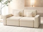 Canapé sectionnel modulaire avec rangement dissimulé et revêtement en chenille