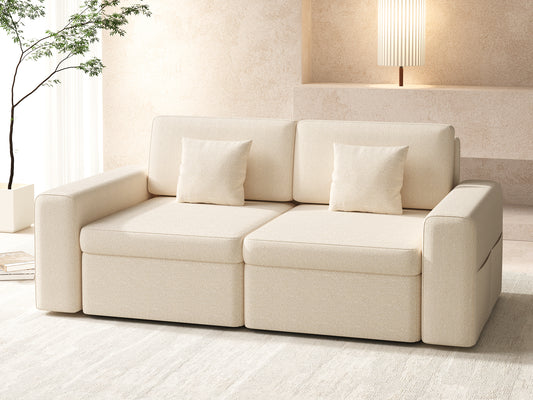 Modular Sectional Sofa with Hidden Storage & Chenille Upholstery