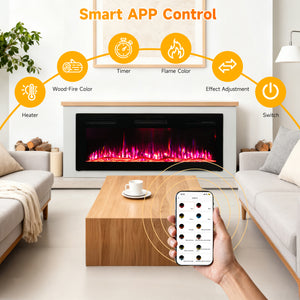 Electric Fireplace Cabinet with Remote Control — 14″ to 50″