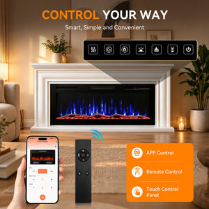 Electric Fireplace Cabinet with Remote Control — 14″ to 50″