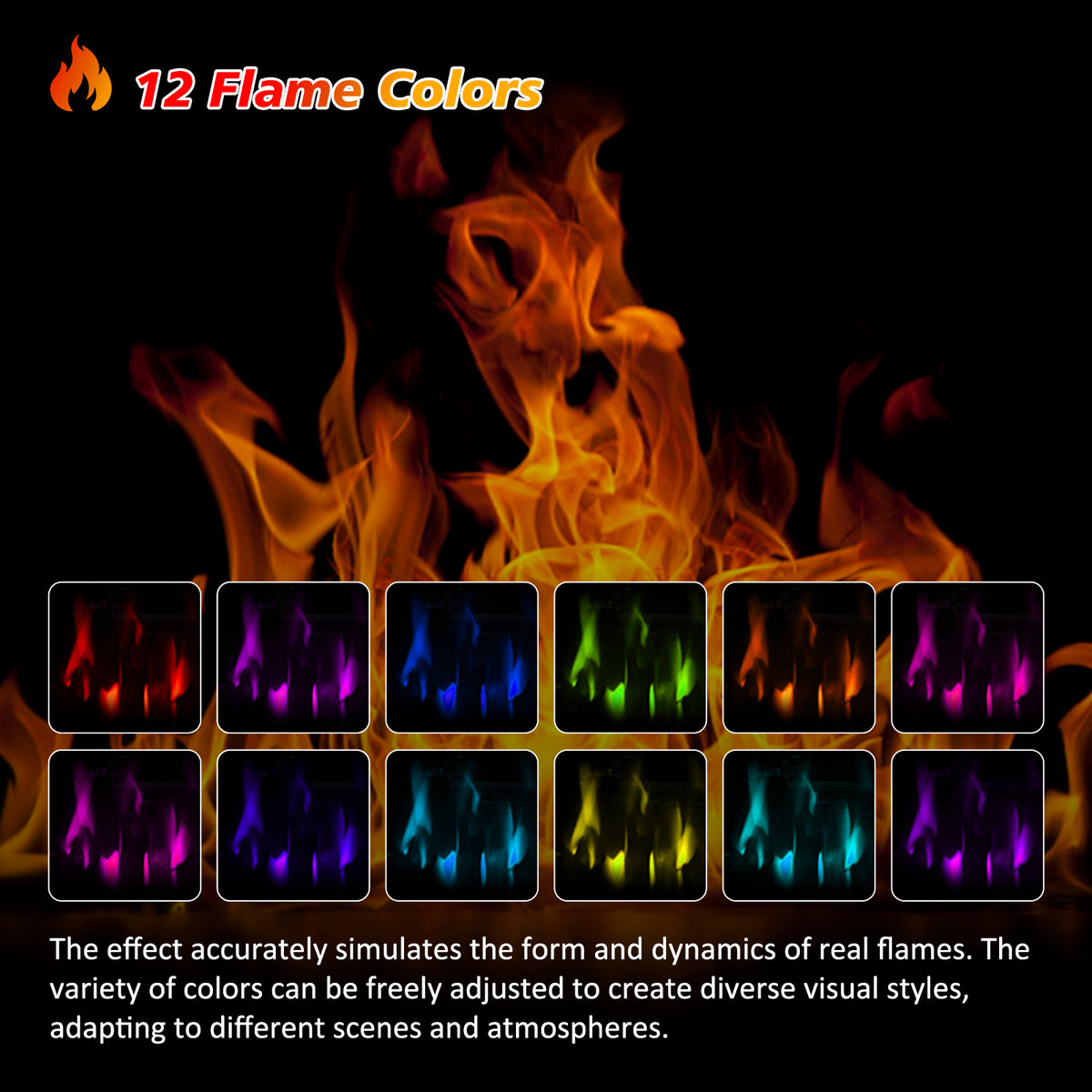 Cheminée électrique d'armoire HOMAVO 23", 1000W/2000W, effet de flamme 3D, télécommande, minuterie, dimensions : 70 × 30 × 80 cm