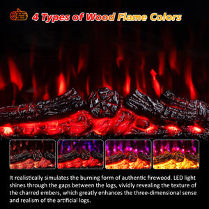 HOMAVO 23 in dark brown cabinet electric fireplace - image 3