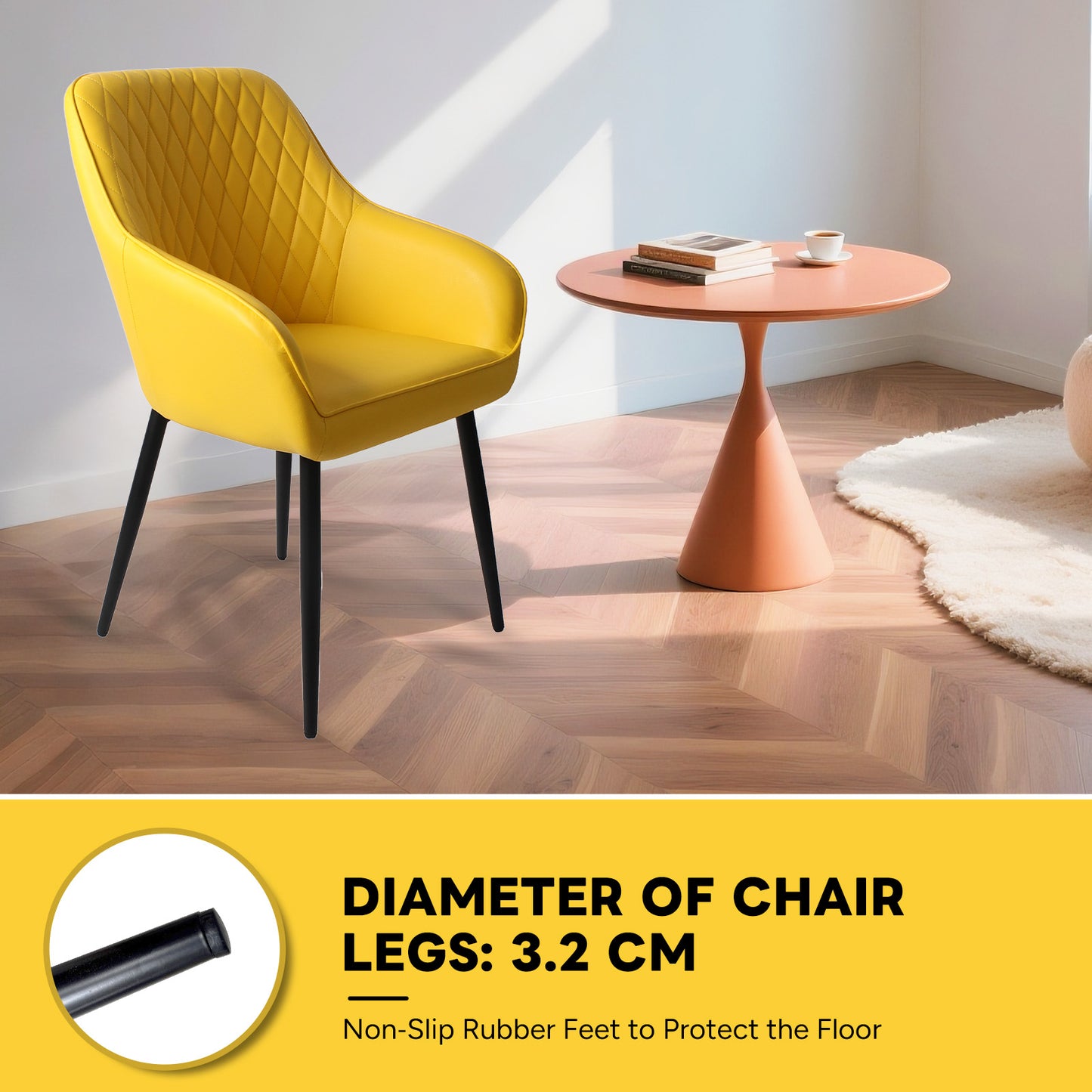 HOMAVO 2-Pack Modern Chairs – Comfortable & Easy to Assemble