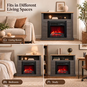 Electric Fireplace Cabinet with Remote Control — 14″ to 50″