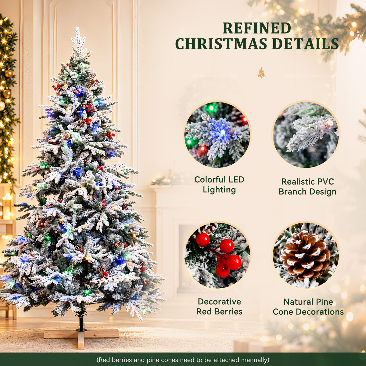Snow-Flocked Artificial Christmas Trees