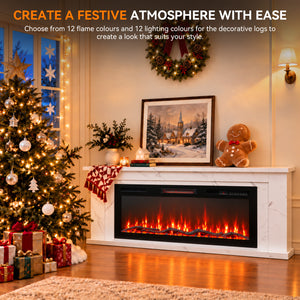 Electric Fireplace Cabinet with Remote Control — 14″ to 50″