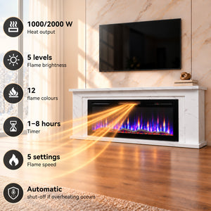 Electric Fireplace Cabinet with Remote Control — 14″ to 50″
