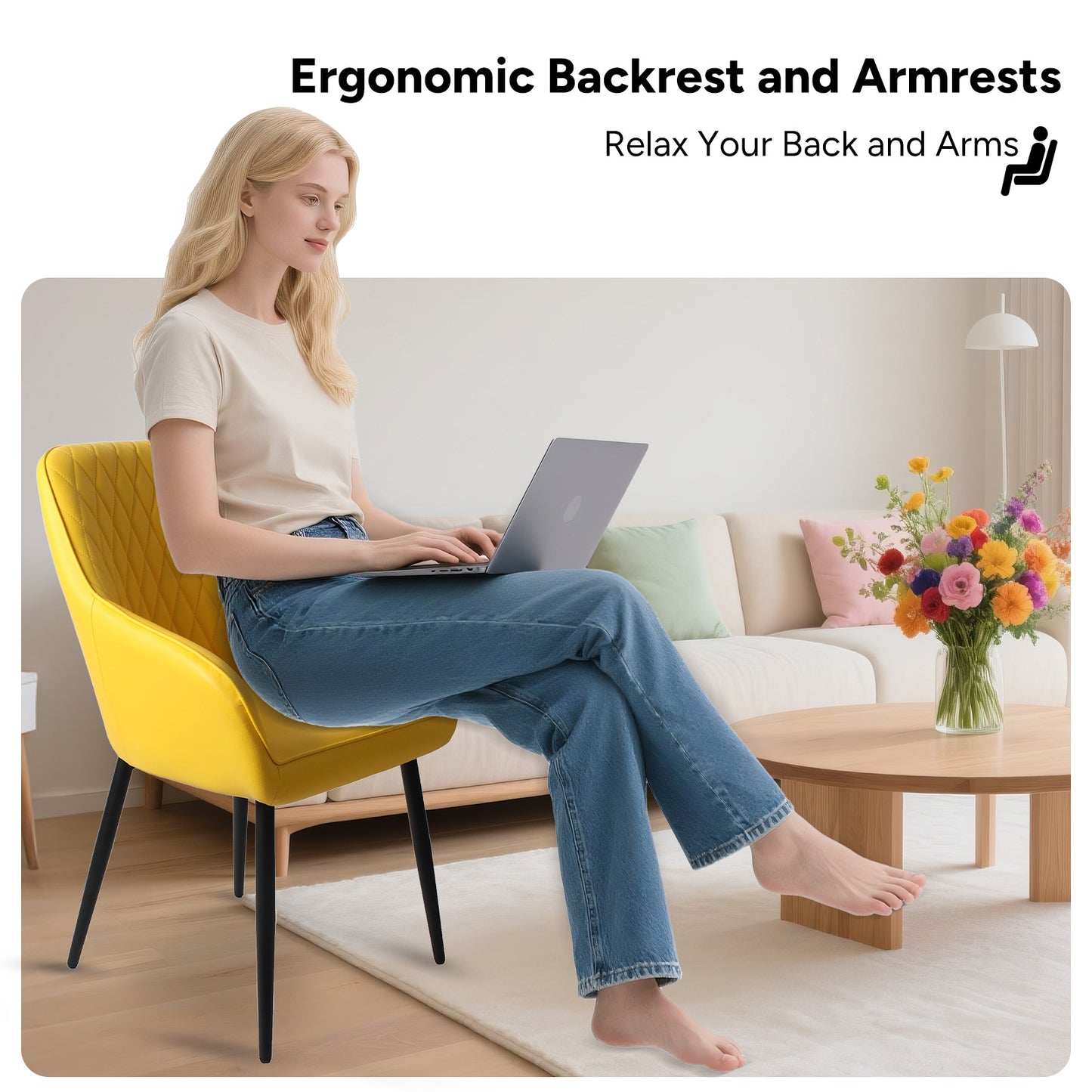 HOMAVO 2-Pack Modern Chairs – Comfortable & Easy to Assemble