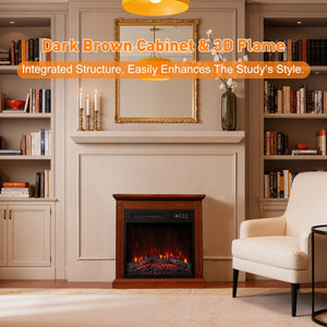 HOMAVO 18 in dark brown cabinet electric fireplace - image 5