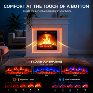 Electric Fireplace Cabinet with Remote Control — 14″ to 50″